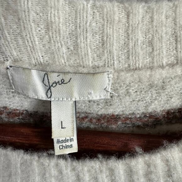 Joie Cream and Brown Patterned Sweater - Picture 7 of 9